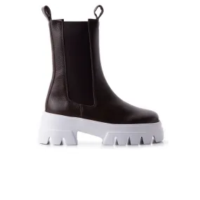 Tacoma Brown Leather Dark Olive Green Chelsea Boots