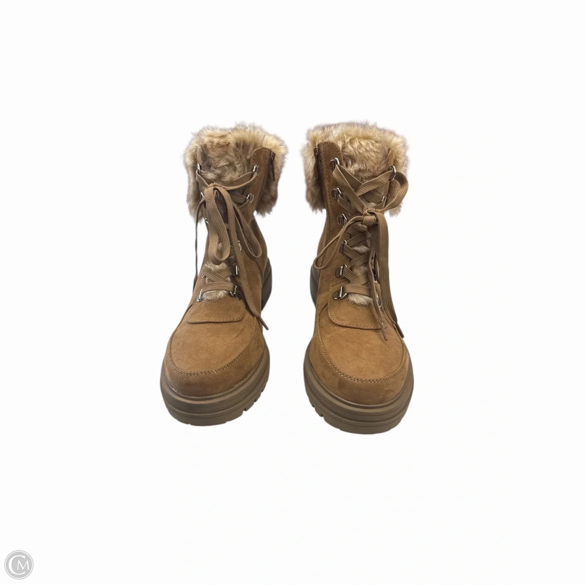 Boots Combat By Clothes Mentor In Brown & Cream, Size: 8.5 Combat Knee Boots