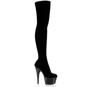 7" Stretch Platform Thigh Boot (ADORE-3002) High Heel Open Toe Shoes
