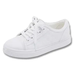 Fairliar Organza Shoe Lace Logo Sneakers Spikeless Golf Shoes White - SS25 Women Steel Spike Golf