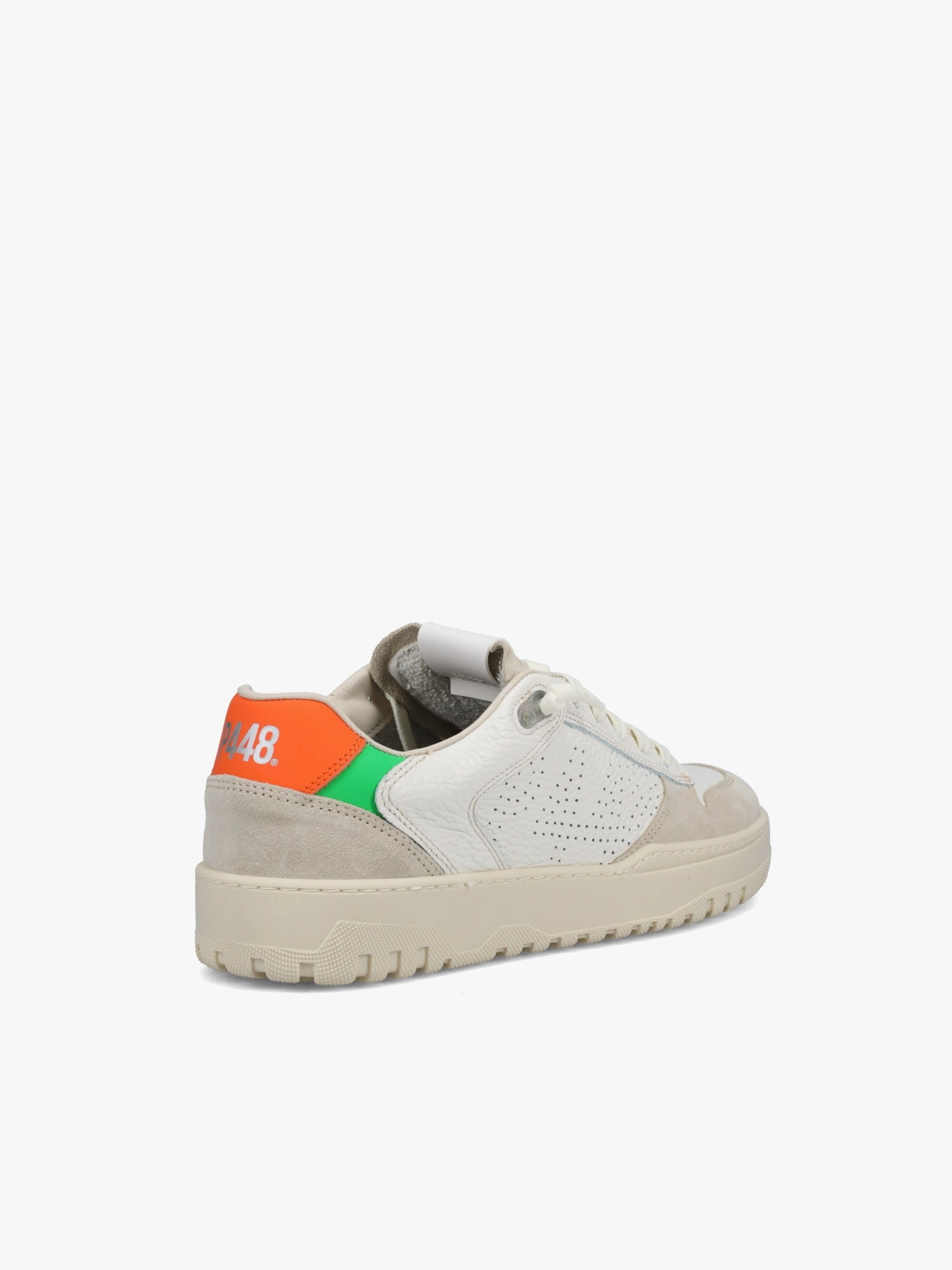 Mason M White Beige leather Flat Grey Shoes