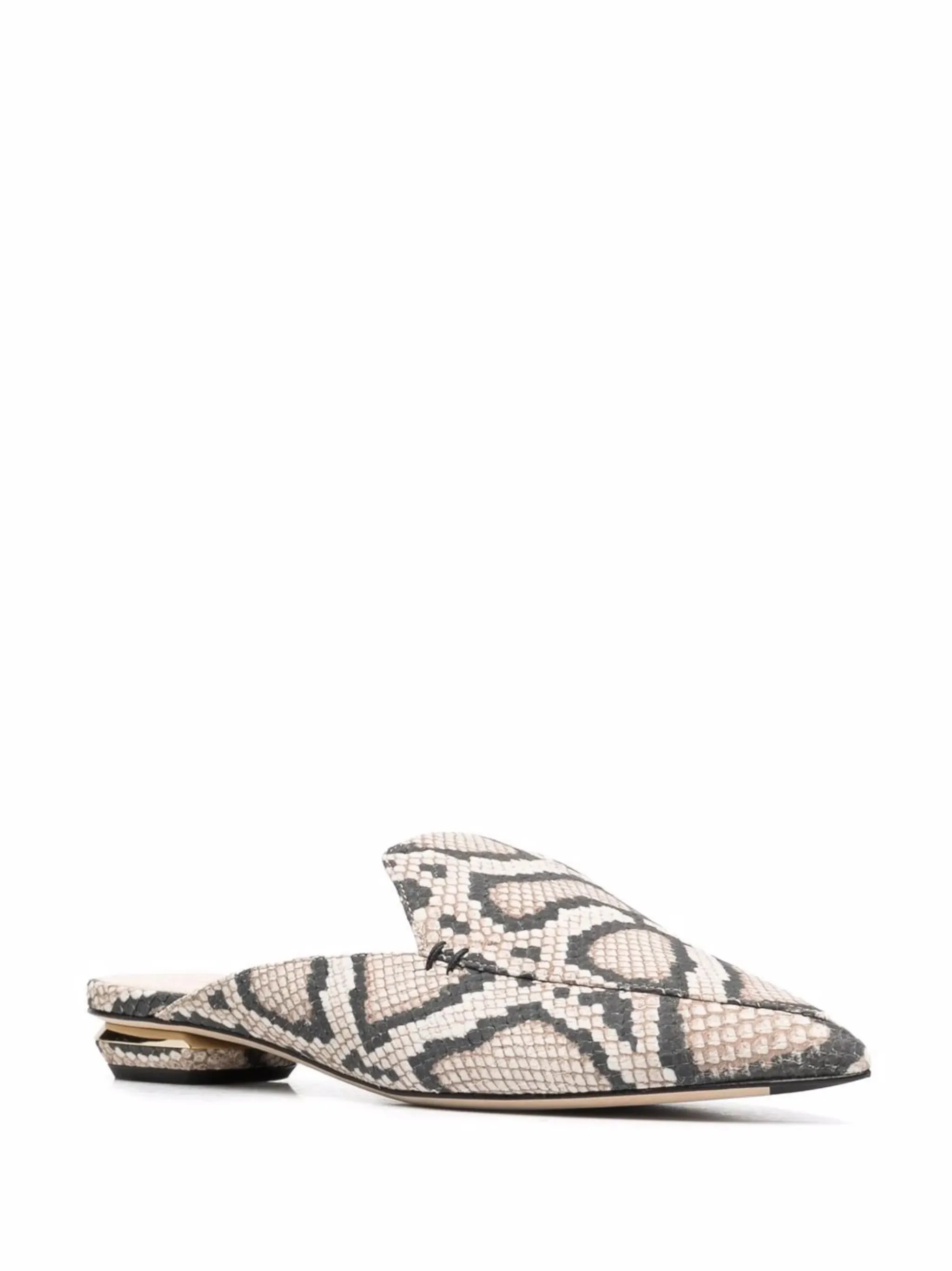 BEYA 18mm snake print mules Suade Casual Slingback Mules