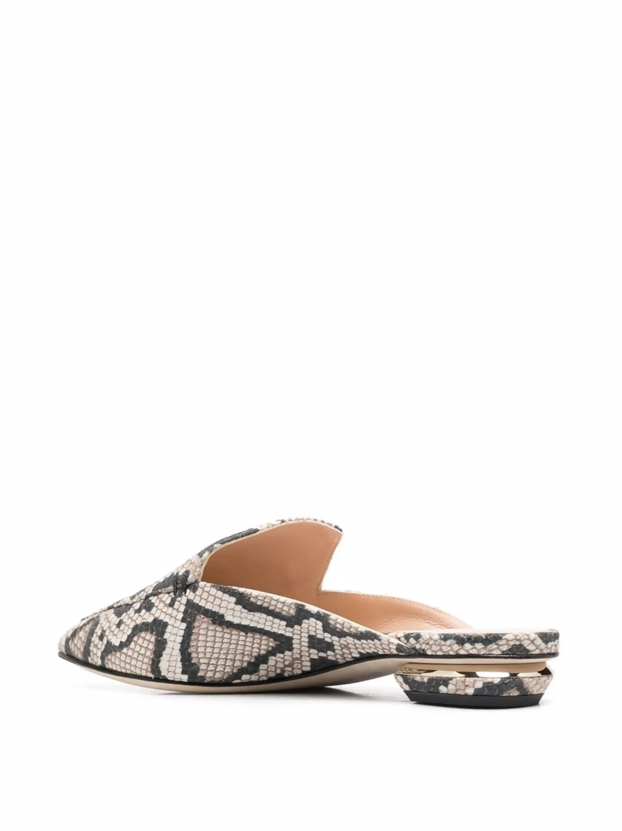 Lug Sole Mules BEYA 18mm snake print mules