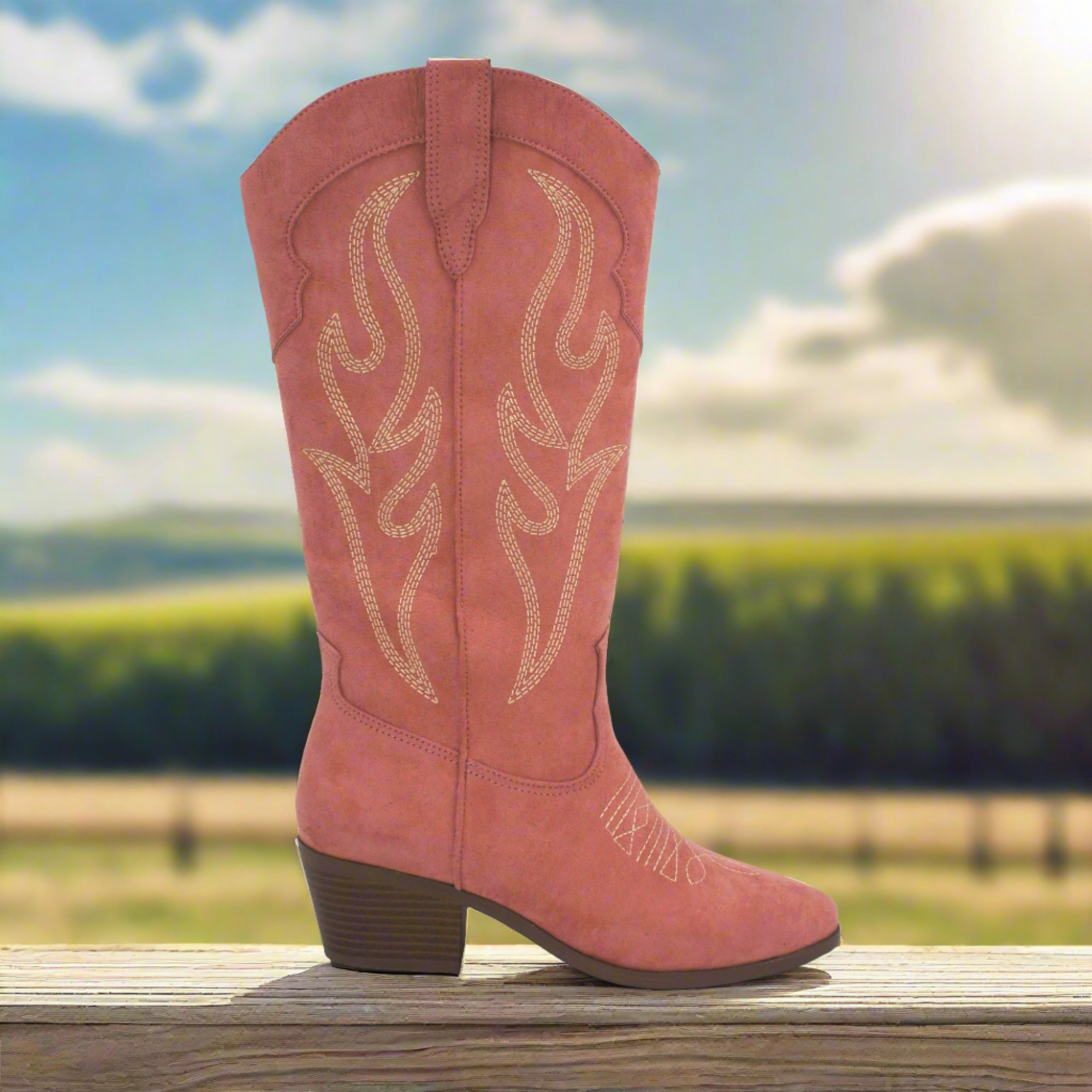 Outfits With Dresses And Boots Qupid MONTANA-99 Rose Pink