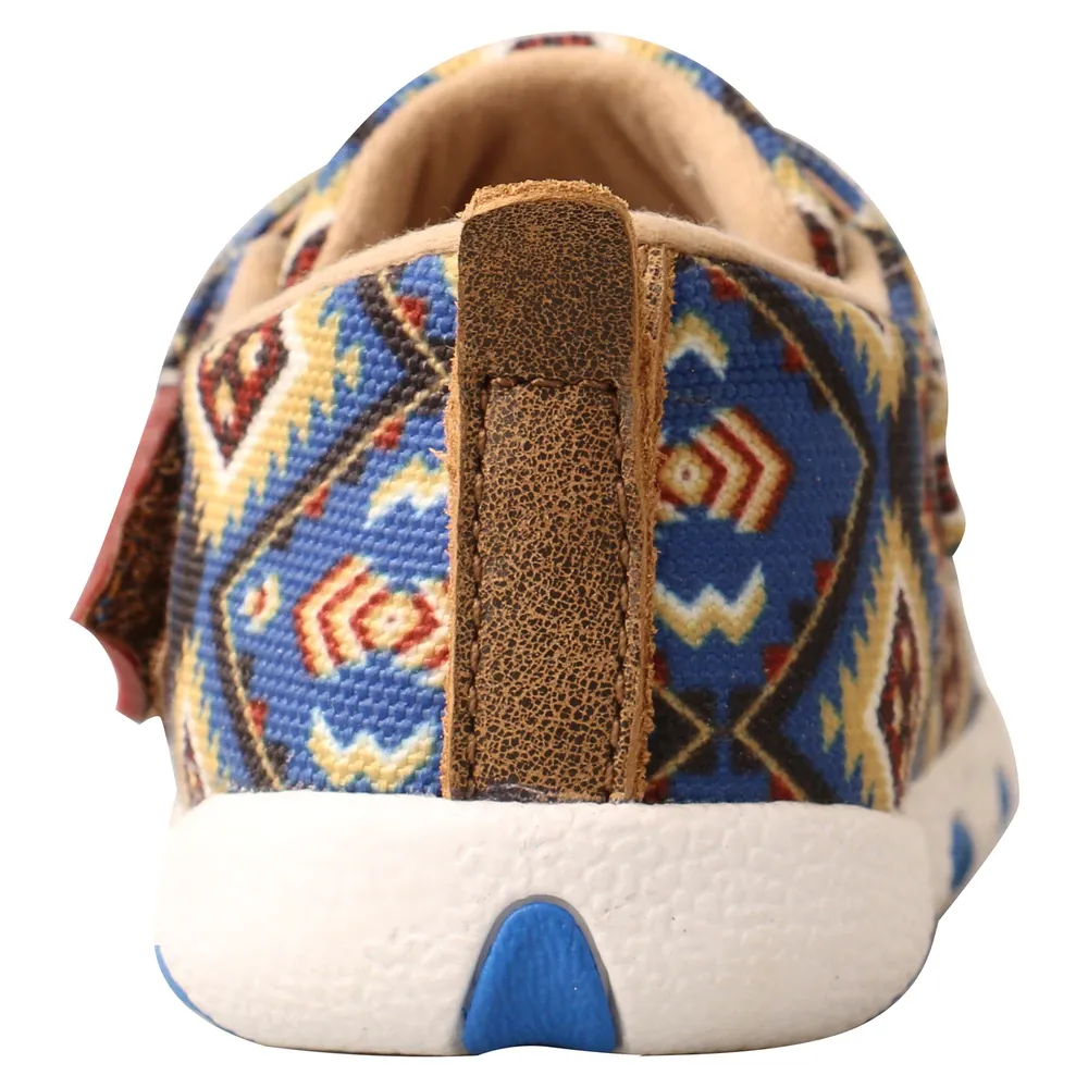 Twisted X Infants Driving Moc Multi-Color Blue Aztec Shoes ICA0019 Stability Tennis Shoes