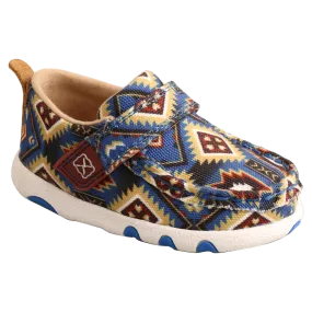 Twisted X Infants Driving Moc Multi-Color Blue Aztec Shoes ICA0019 Tennis Shoes That Look Like Dress Shoes