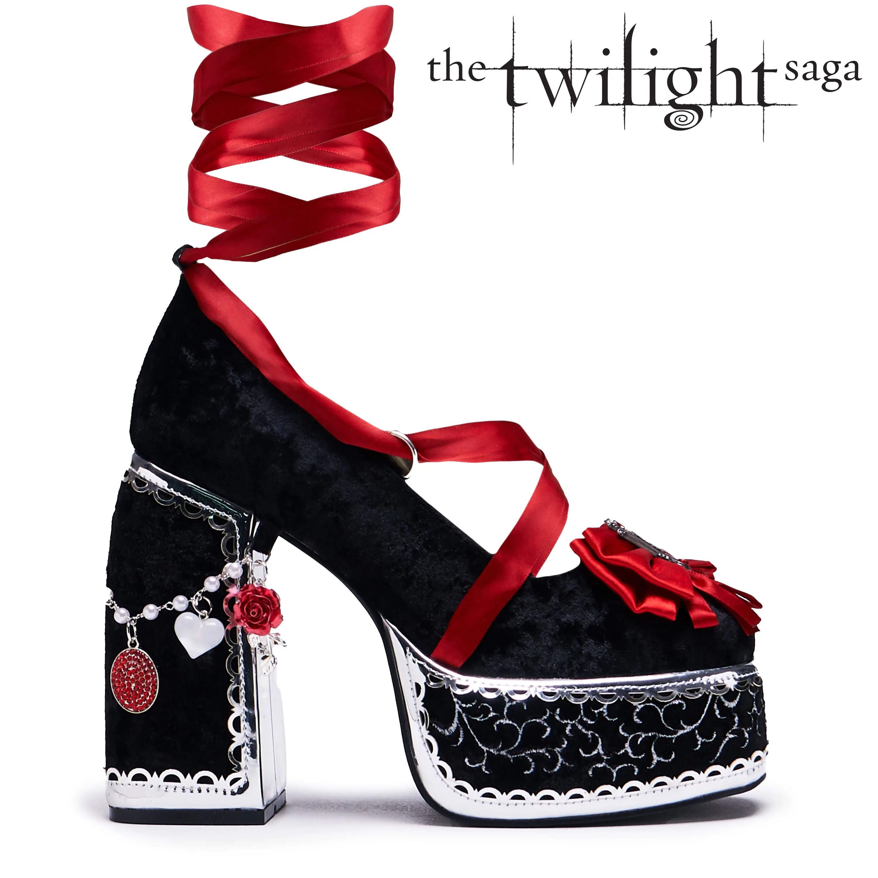 The Cold Ones Midnight Velvet Ornate Heels Animal Print Mary Jane Shoes