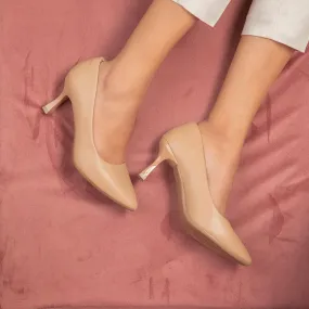 The Latini Tan Women's Pump Heels Tresmode Two Strap High Heels