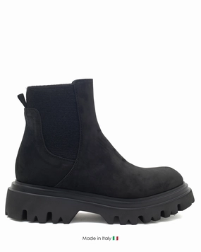 Saachi Combat Boot Nero Shin High Combat Boots