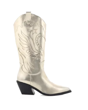 EVERLYN - GOLD METALLIC Boots In Spanish