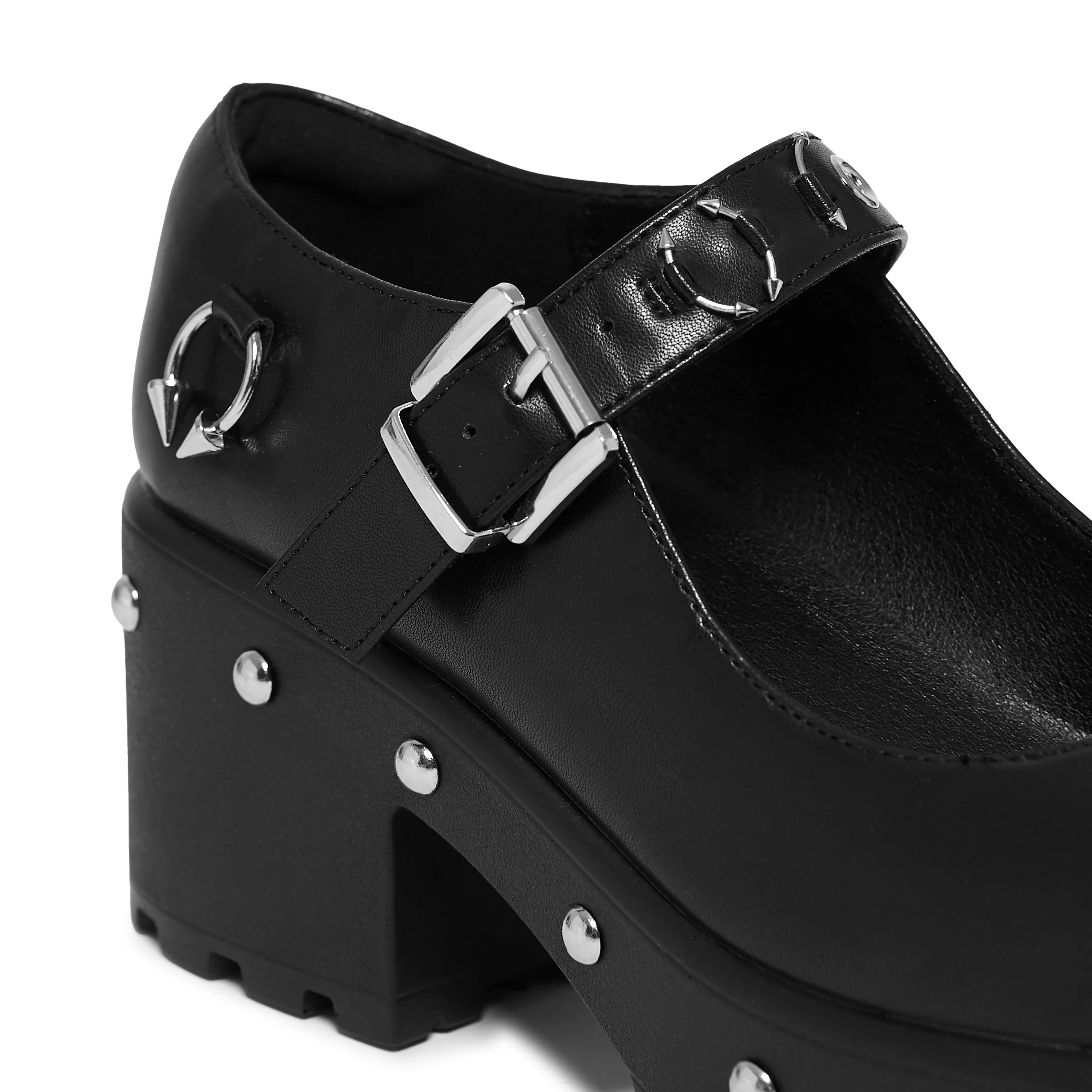 Mary Jane Flat Court Shoe Tira Black Mary Janes Septril Edition