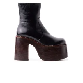 L'autre Chose Ankle Boots Gunner Black Leather & Brown Sole