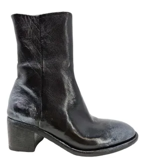 Black Hand Rubbed Ankle Boot Ankle Boots With Bows On The Back