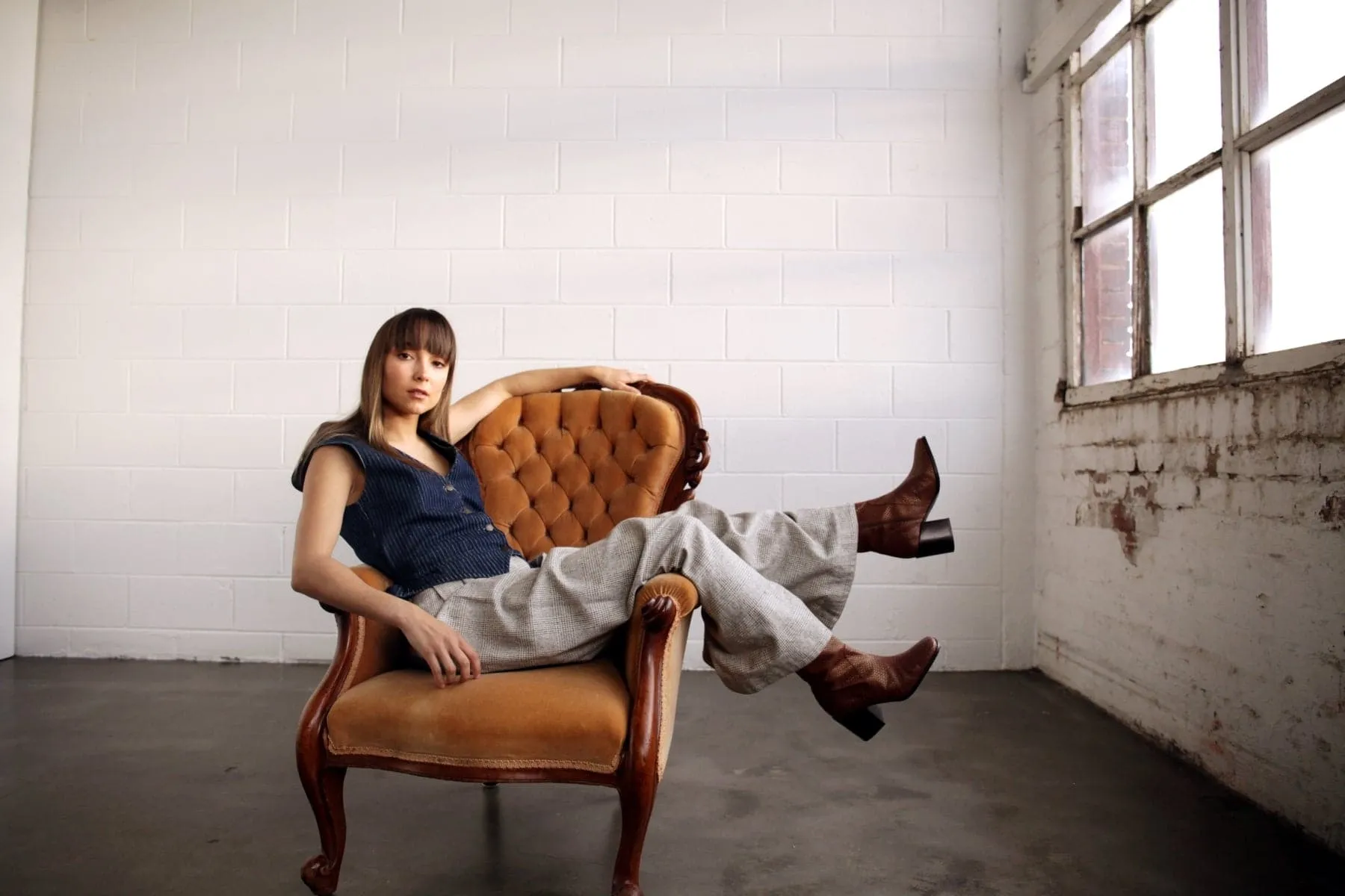 'Menos' faux-snakeskin vegan mid-calf boot by Zette Shoes - cognac Flat Suede Lace Up Ankle Boots