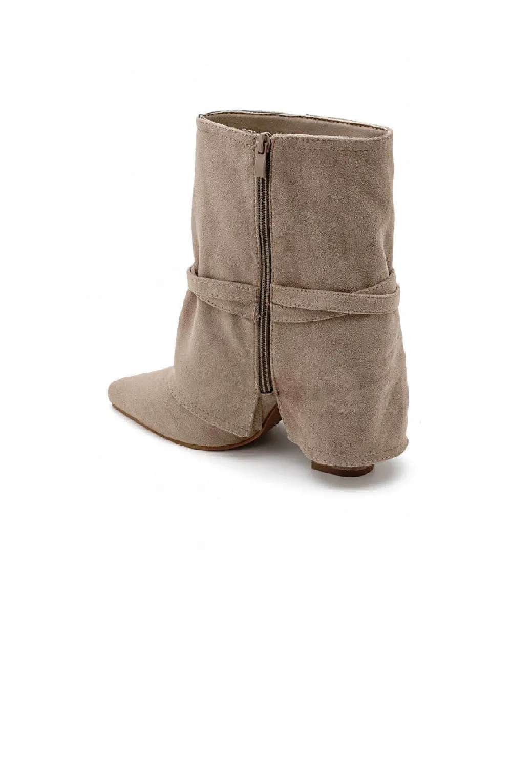 Ankle Boots Size 7 KHAKI FAUX SUEDE FRINGE DETAIL BLOCK HEELED ANKLE BOOTS