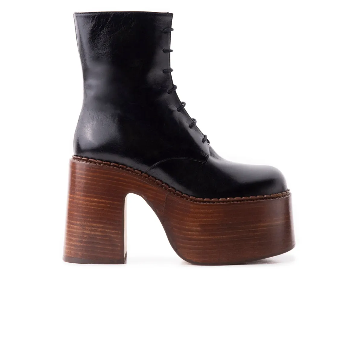 Tripp Black Leather Evening Ankle Boots