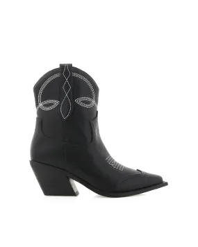 UDEL - BLACK Mid Calf Cowboy Boots