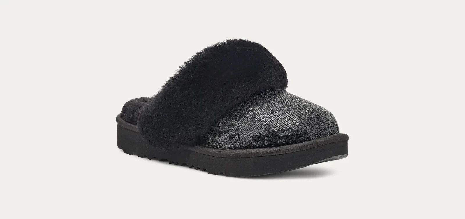 UGG Cozy II Mirror Ball 1151772K-001 Slippers Kids Black Sequins Mule JOBB899 Goga Mat Slippers