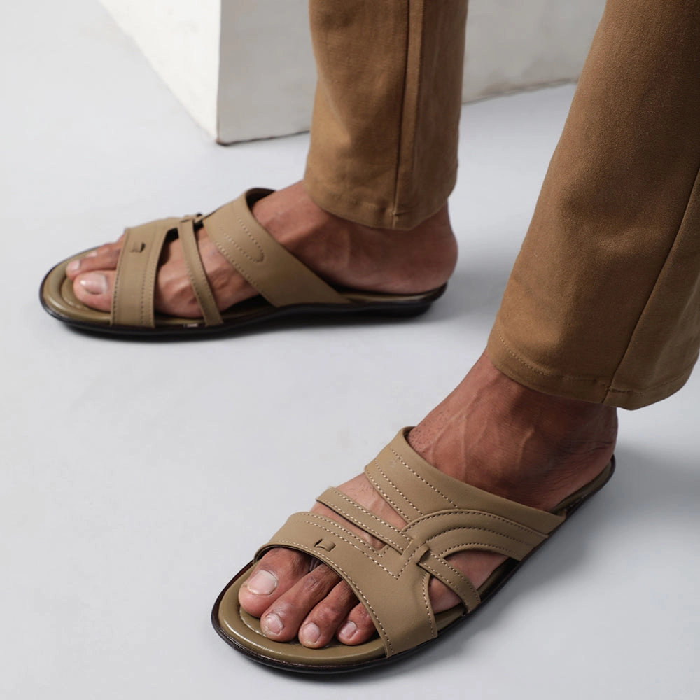 Balet Slippers Coolers Casual Camel Slippers For Men COOL99-1 By Liberty