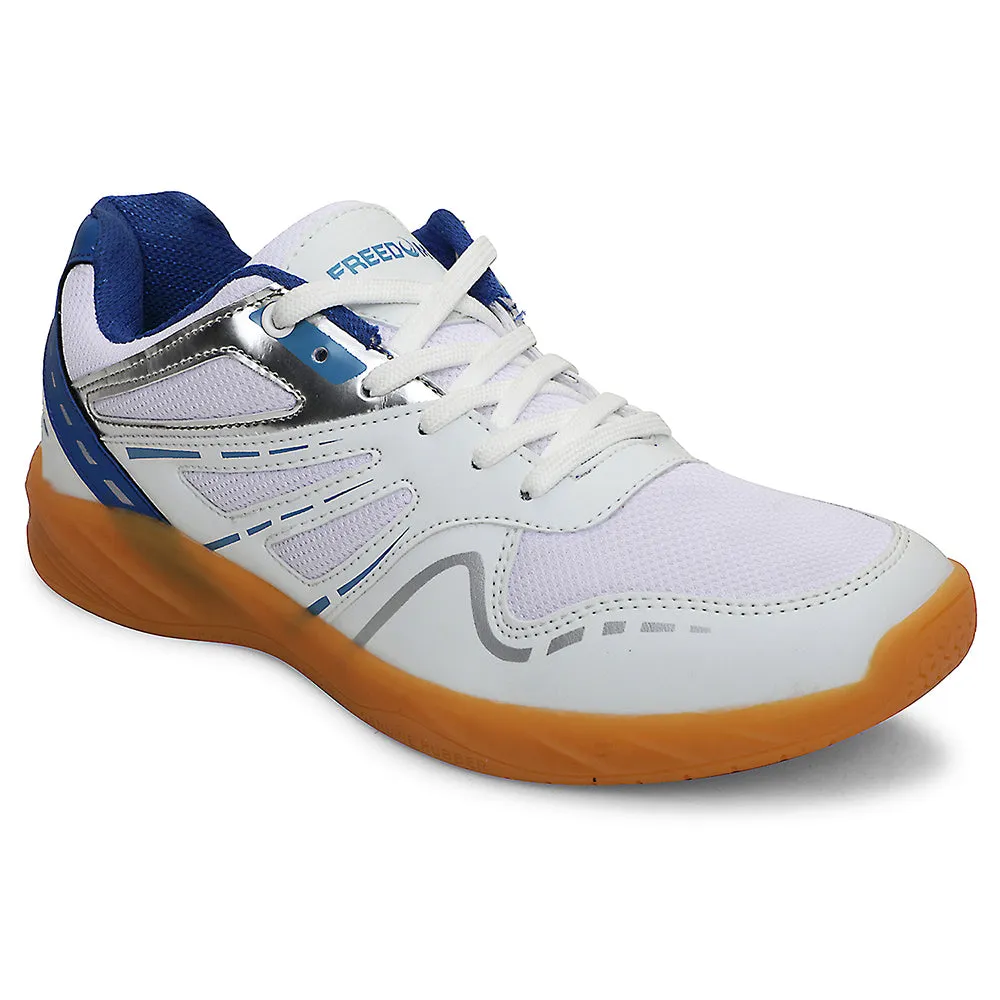 Anti Scratch Shoe Badminton FREEDOM Sky Blue Sports Non-Marking Paddle/Pickleball & Badminton Shoes For Men ASPIRE-1E By Liberty