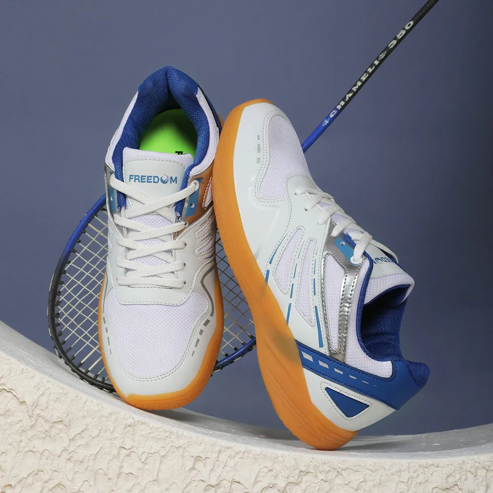 FREEDOM Sky Blue Sports Non-Marking Paddle/Pickleball & Badminton Shoes For Men ASPIRE-1E By Liberty 8 Wide Badminton