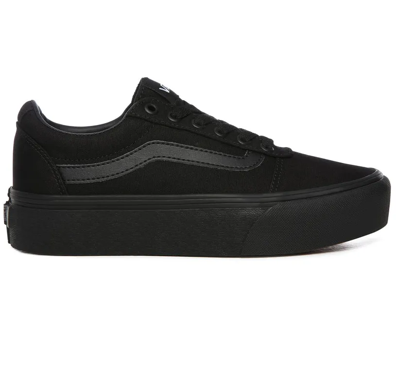 Vans scarpa sneakers con zeppa da donna in canvas Ward VN0A3TLC1861 nero French Sneakers