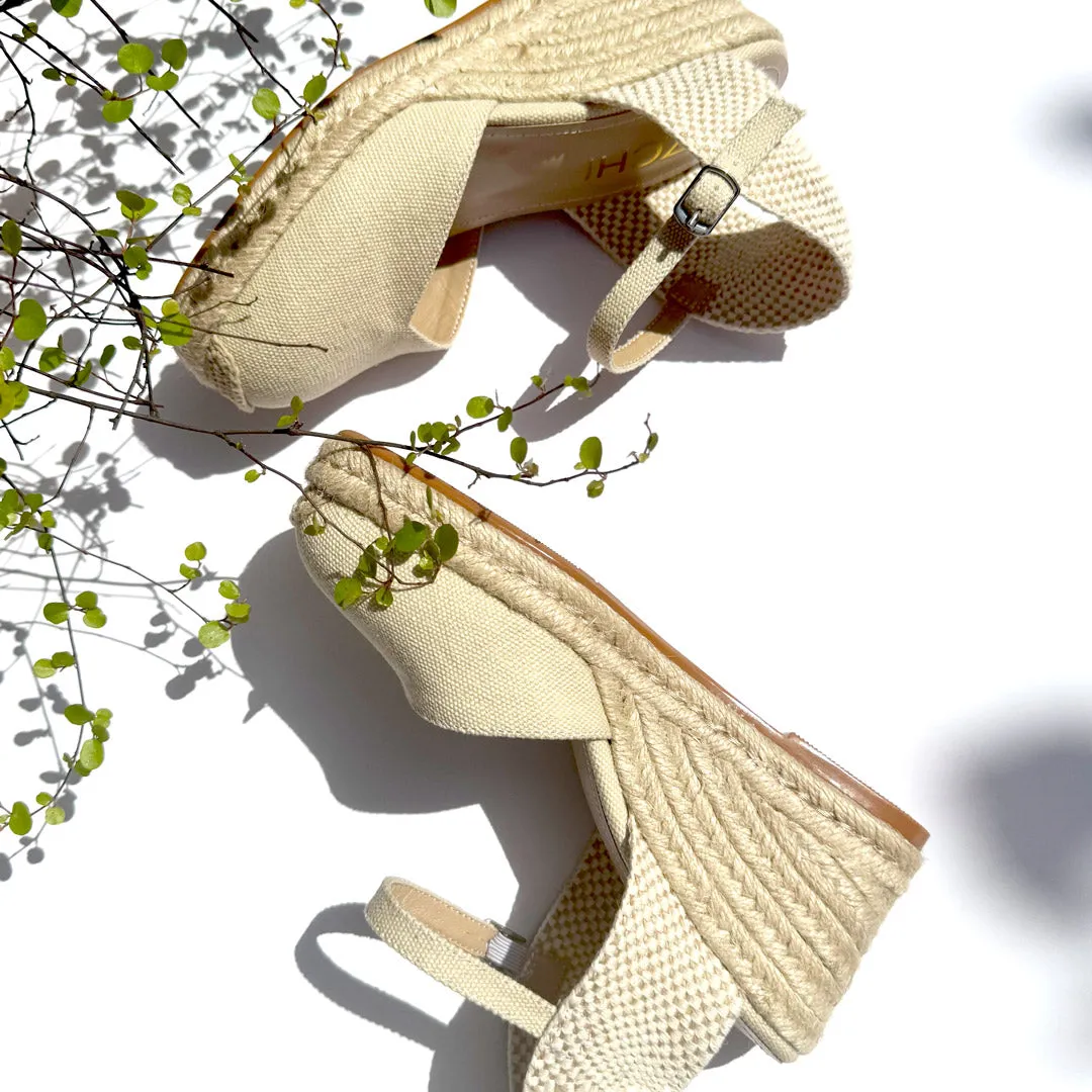 Crazy High Heels *VITTORIA - beige ankle strap espadrilles