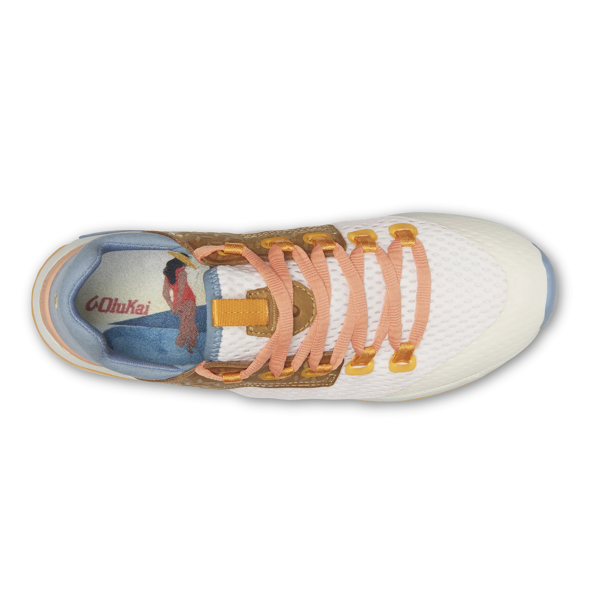 Leather Upper Tennis Shoes Wailuku - Bright White / Sea Ice