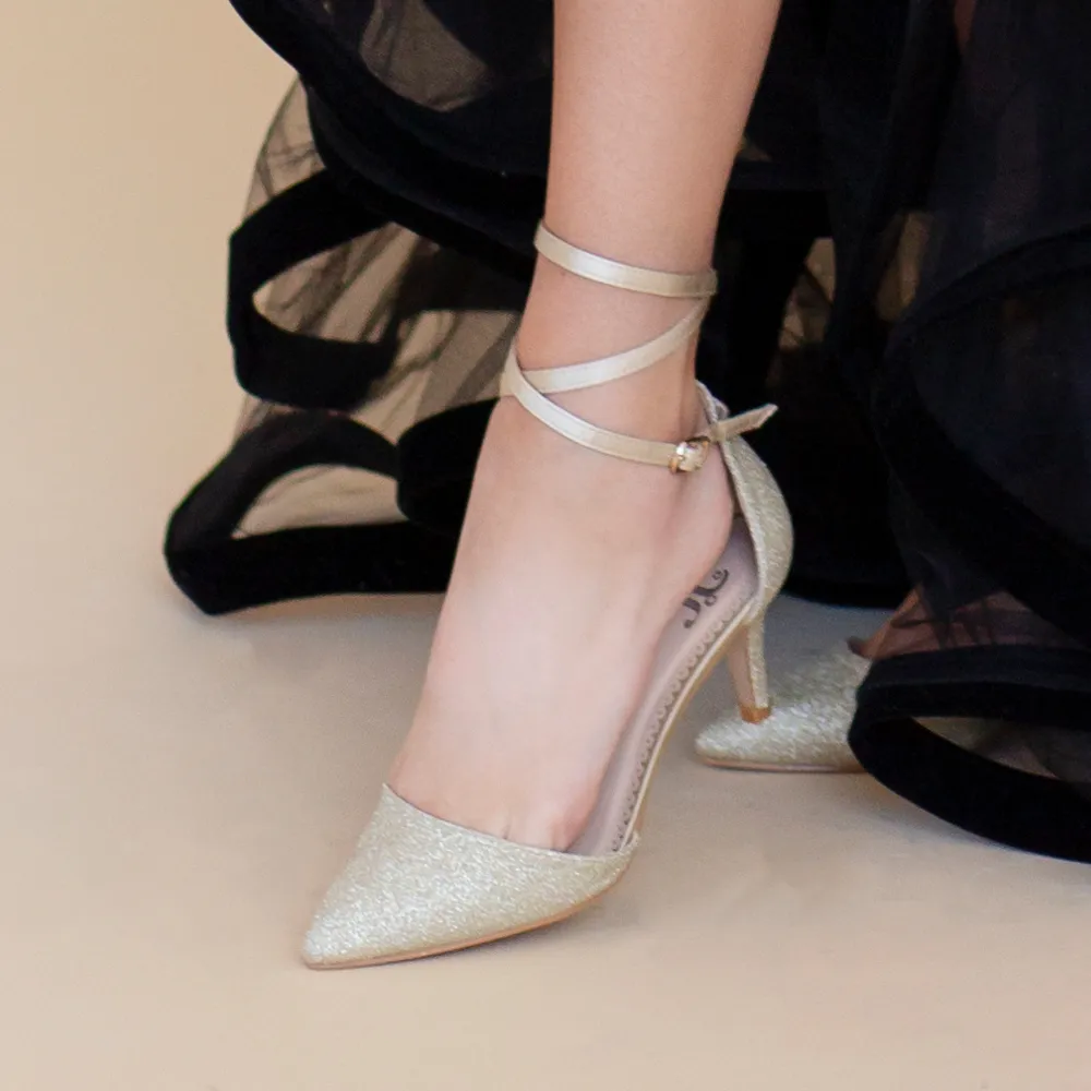 Cartoon Heel Shoe LUELA STILETTO HEELS IN GLITTER