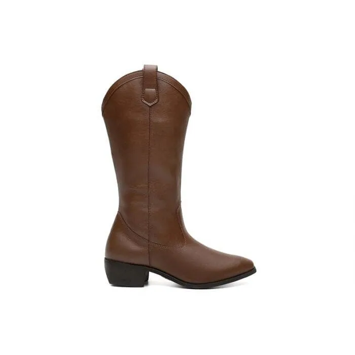 'Carlotta' women's pull-on boot by Ahimsa - cognac Plus Size Thigh High Boots