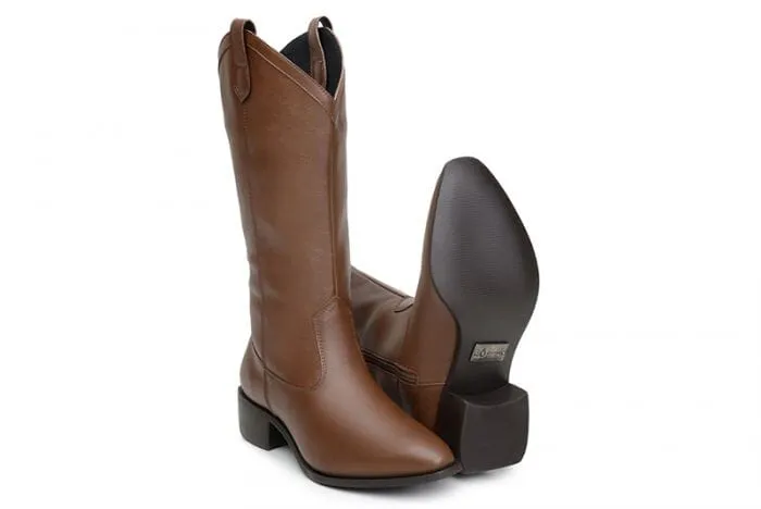 Ankle Boots In Leather 'Carlotta' women's pull-on boot by Ahimsa - cognac