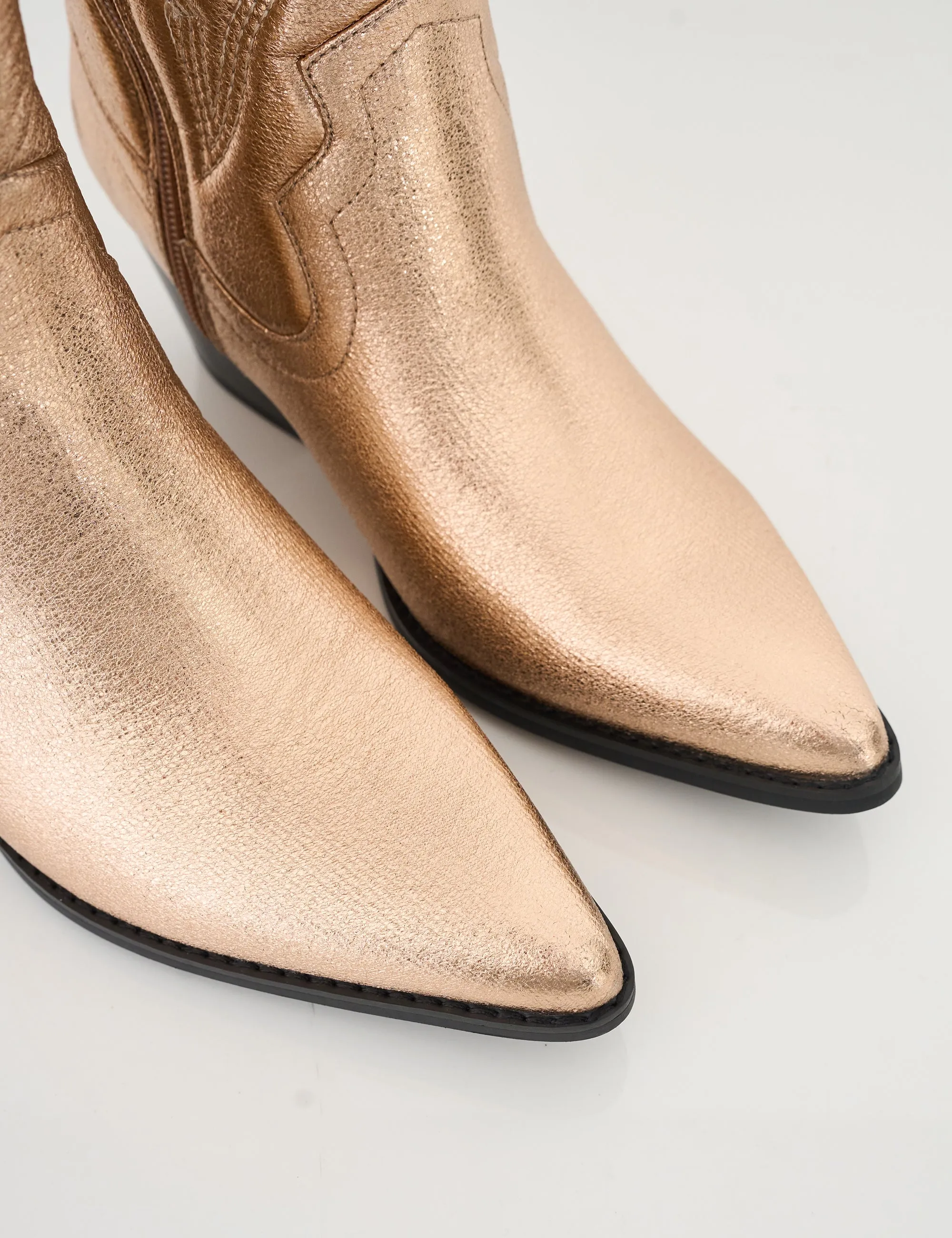 Calabasas Rose Gold Western Embroidered Knee High Pointed Toe Cowboy Boots Loggers Boots