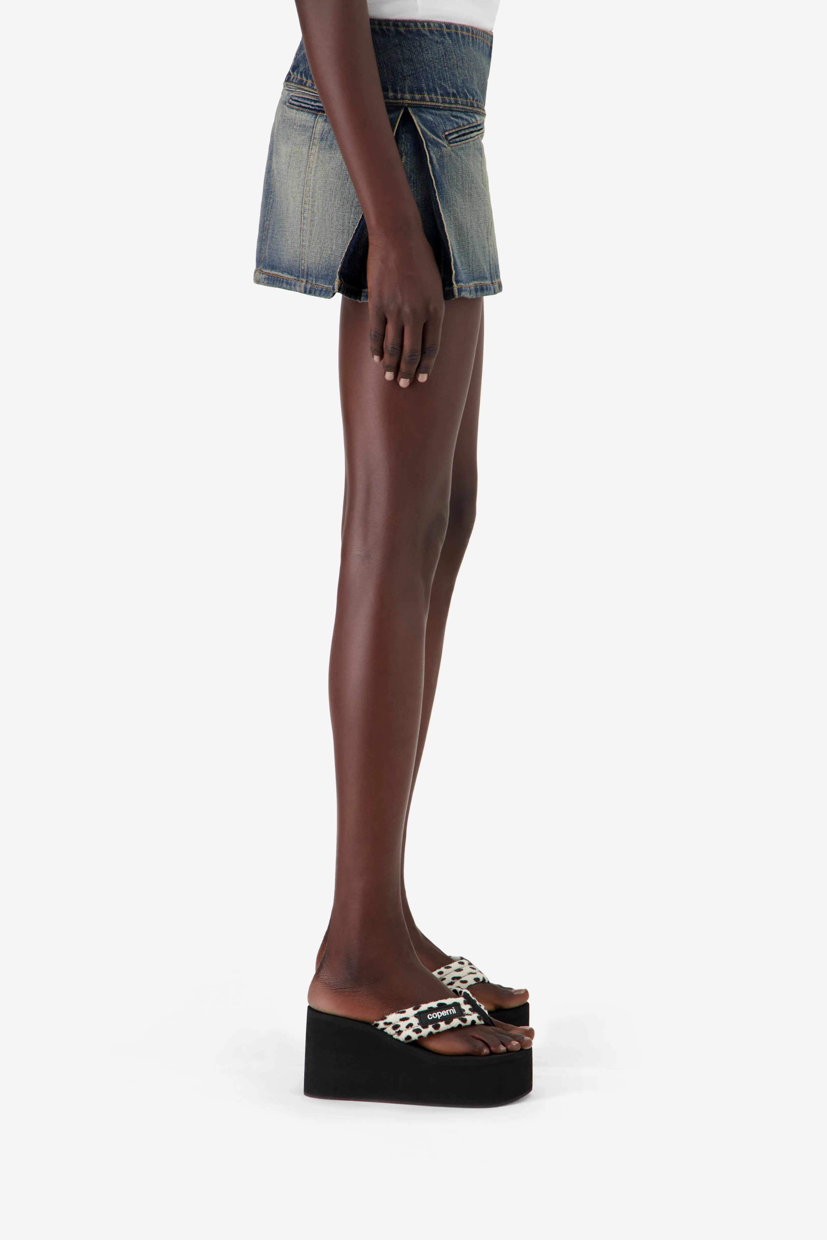 Suede Kitten Heel Flip Flops Wedges