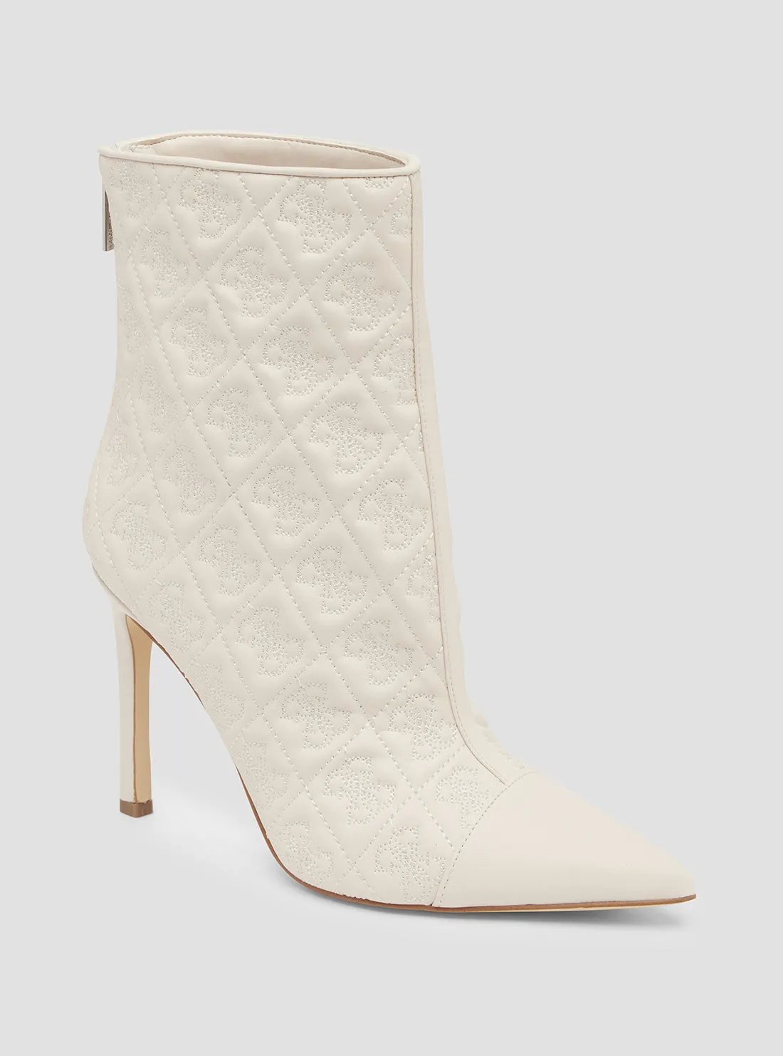 White Simonea Logo Ankle Boots Microsuede Ankle Boots