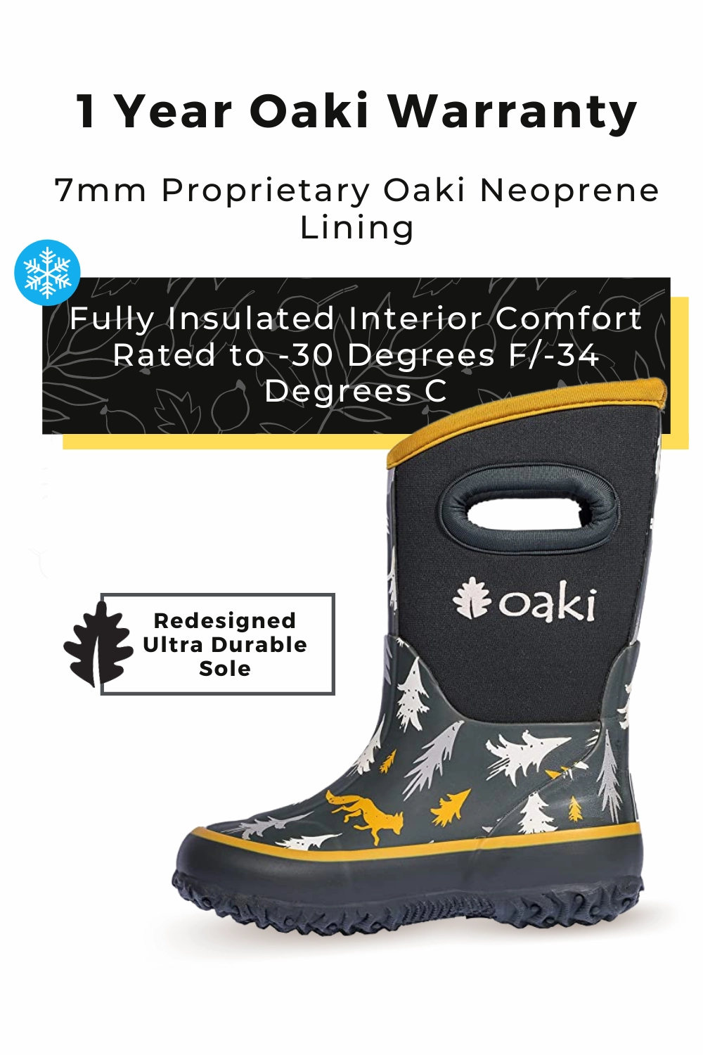 Snow Boots Utah Wildlife Tracker Neoprene Rain/Snow Boots