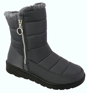 Snow Boots 400g Insulation Side Zipper Nylon Snow Boot (GREY)
