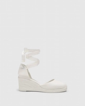 Women's Careen Rubber Espadrille In White Leather Slingback Espadrilles