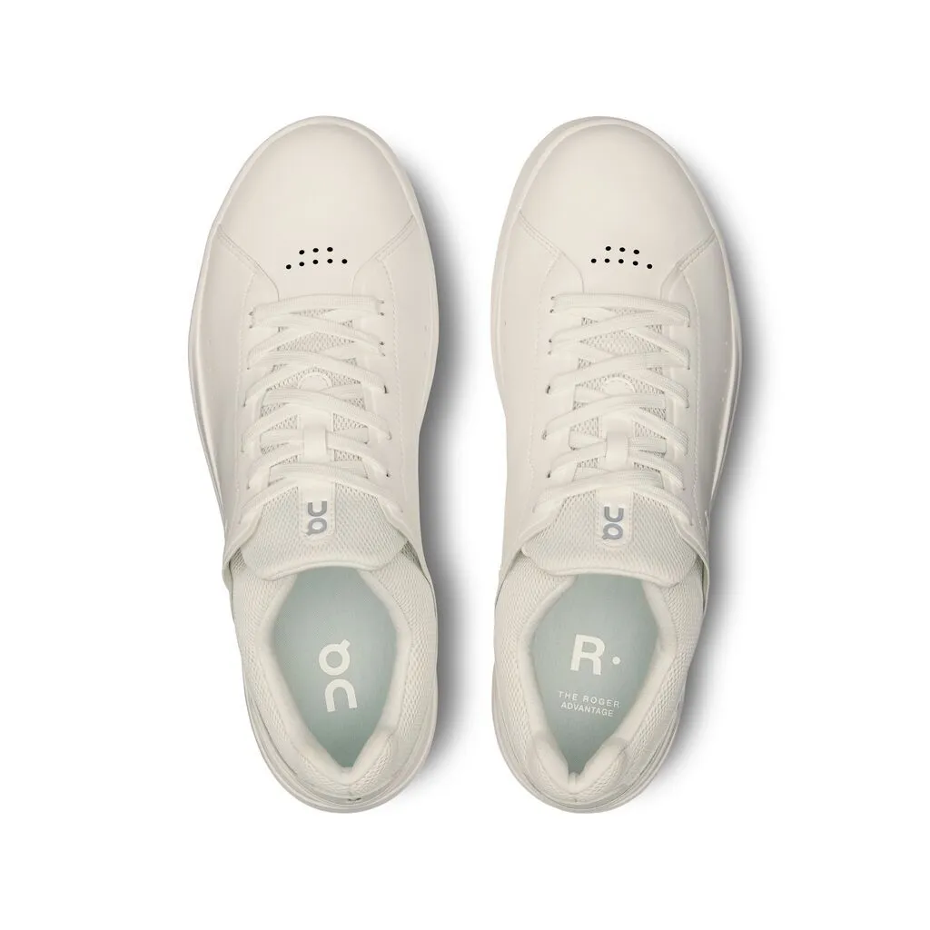 Women's ON The Roger Advantage White/Undyed Tennis Shoes Over Power Lines