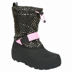 Girls' Frosty Insulated Winter Snow Boot In Black/ Pink Best Snow Winter Boots