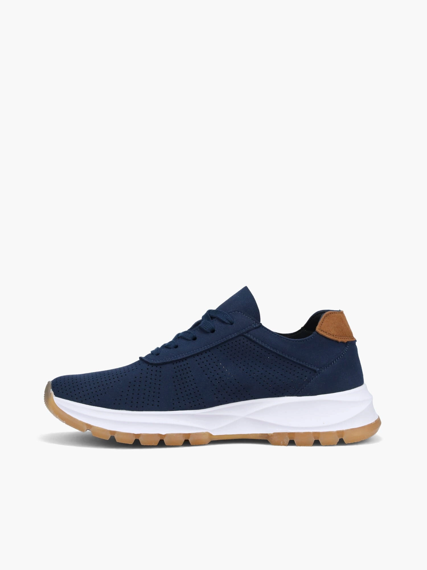 Flat Shoes Sporty Ivan Navy Microfiber