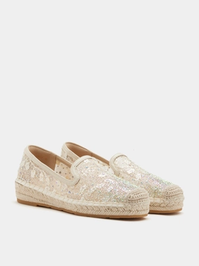 Toms Wedges Espadrilles Xandra Crystal Embroidered Espadrilles