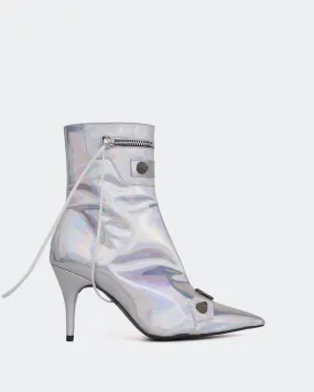 Mou Jaws Jute Ankle Boots Minaj Silver Mirror