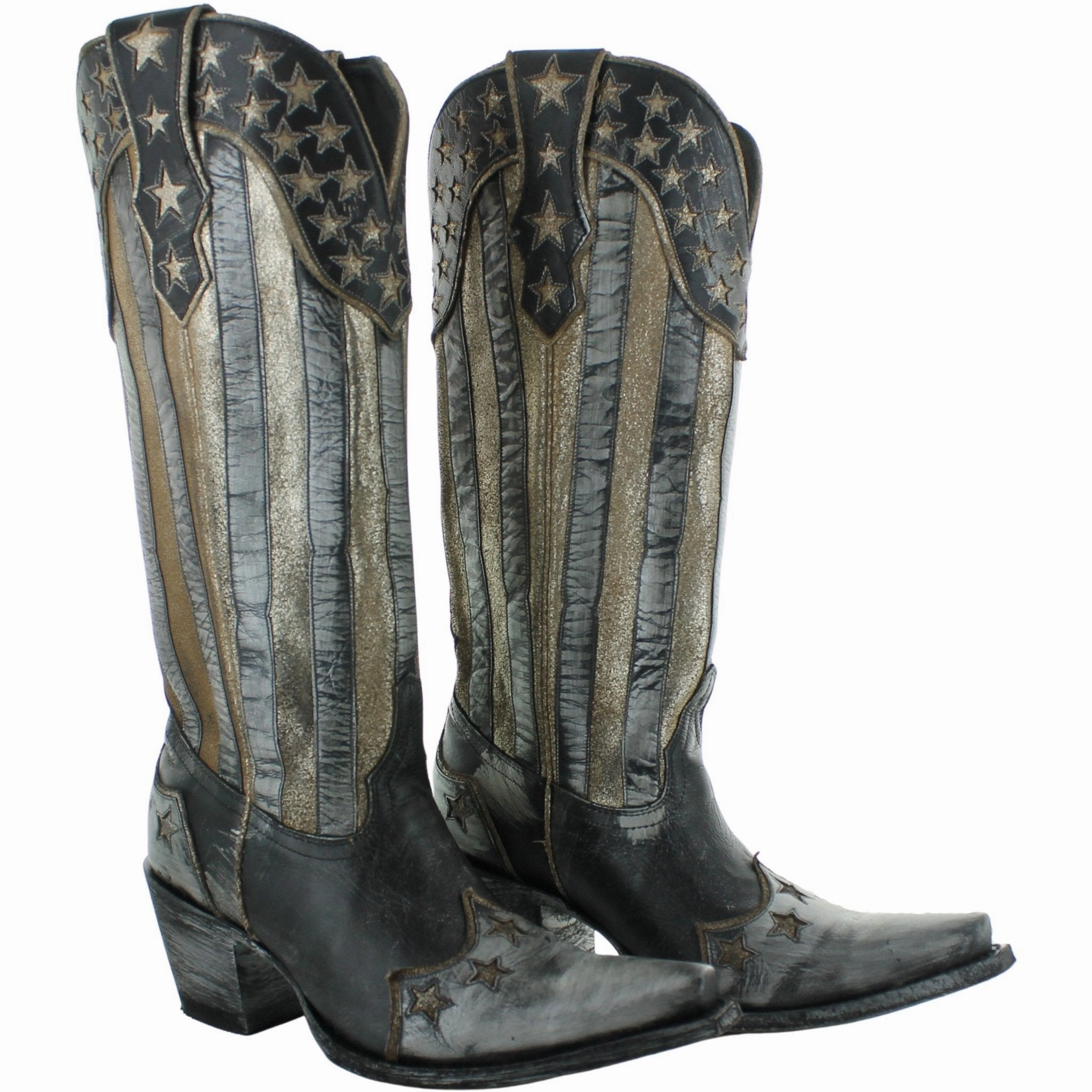 Yippee Ki Yay by Old Gringo Ladies Bloom Stars & Stripes Boots YL470-1 Formal Snow Boots