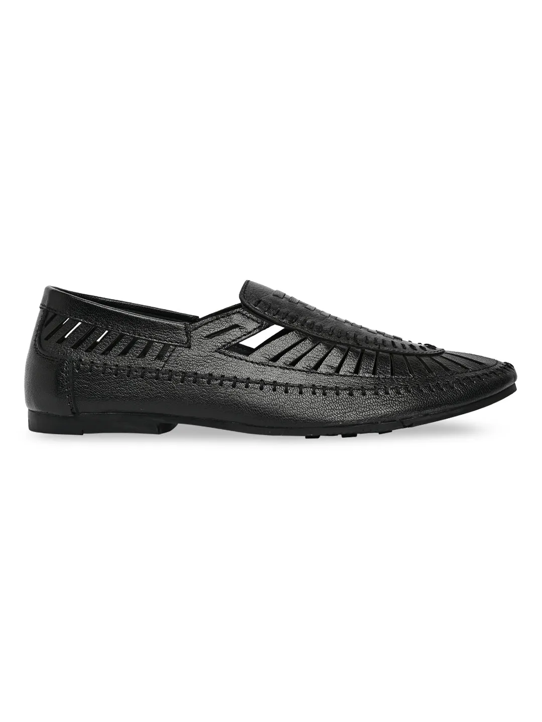 Khloe Slip-on Espadrille Regal Black Men Ethnic Mojari Sandals
