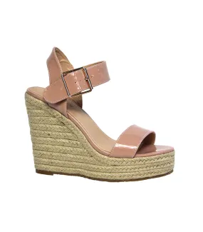 Zappie Camel Patent *FINAL SALE* Crossed Legs High Heels