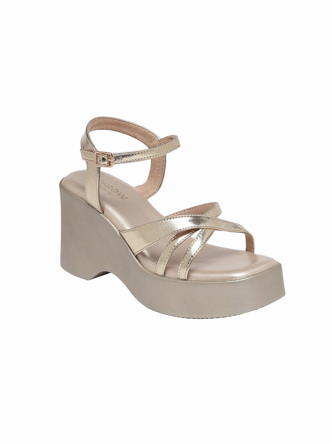 3 Inch Heel Boots Knee High Zina Gold Wedge Heels