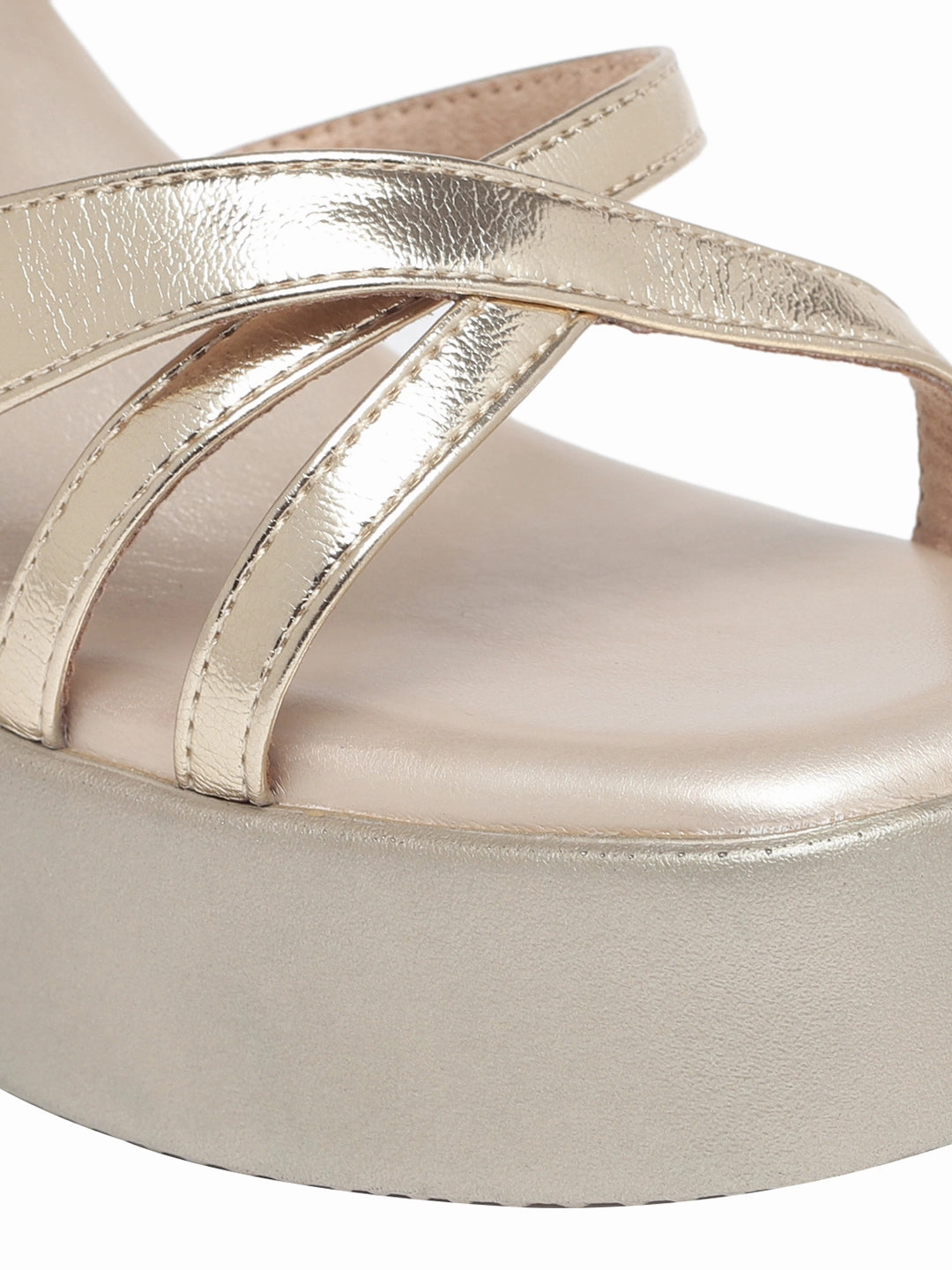 Zina Gold Wedge Heels Vintage Style Shoes